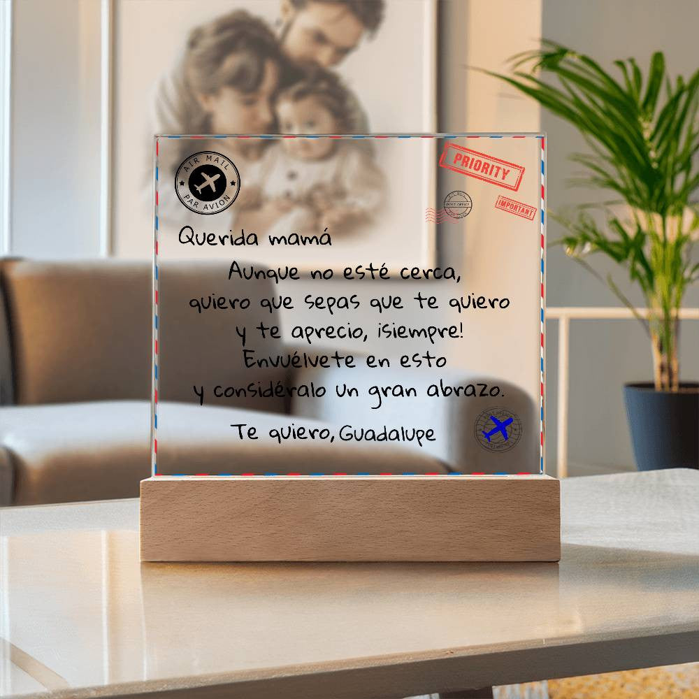 Carta a Querida mamá Cuadro Acrilico | Regalo Personalizado