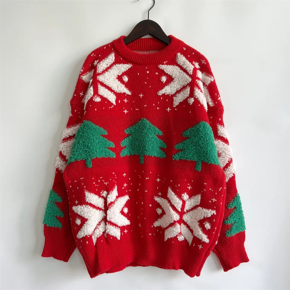 Christmas Sweater Knit Elastic Jumper