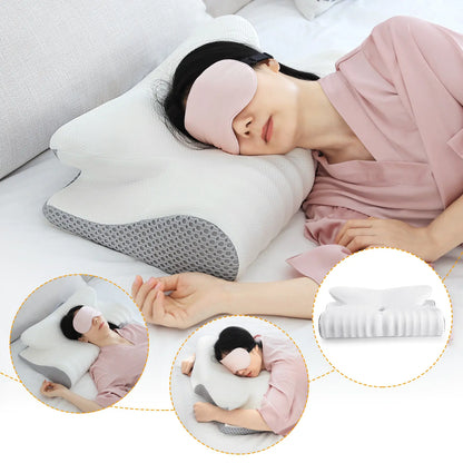 Fuloon Contour Cervical Pillow For Bed Sleeping, Memory Foam, Neck Pillows for Side, Back, and Stomach Sleepers