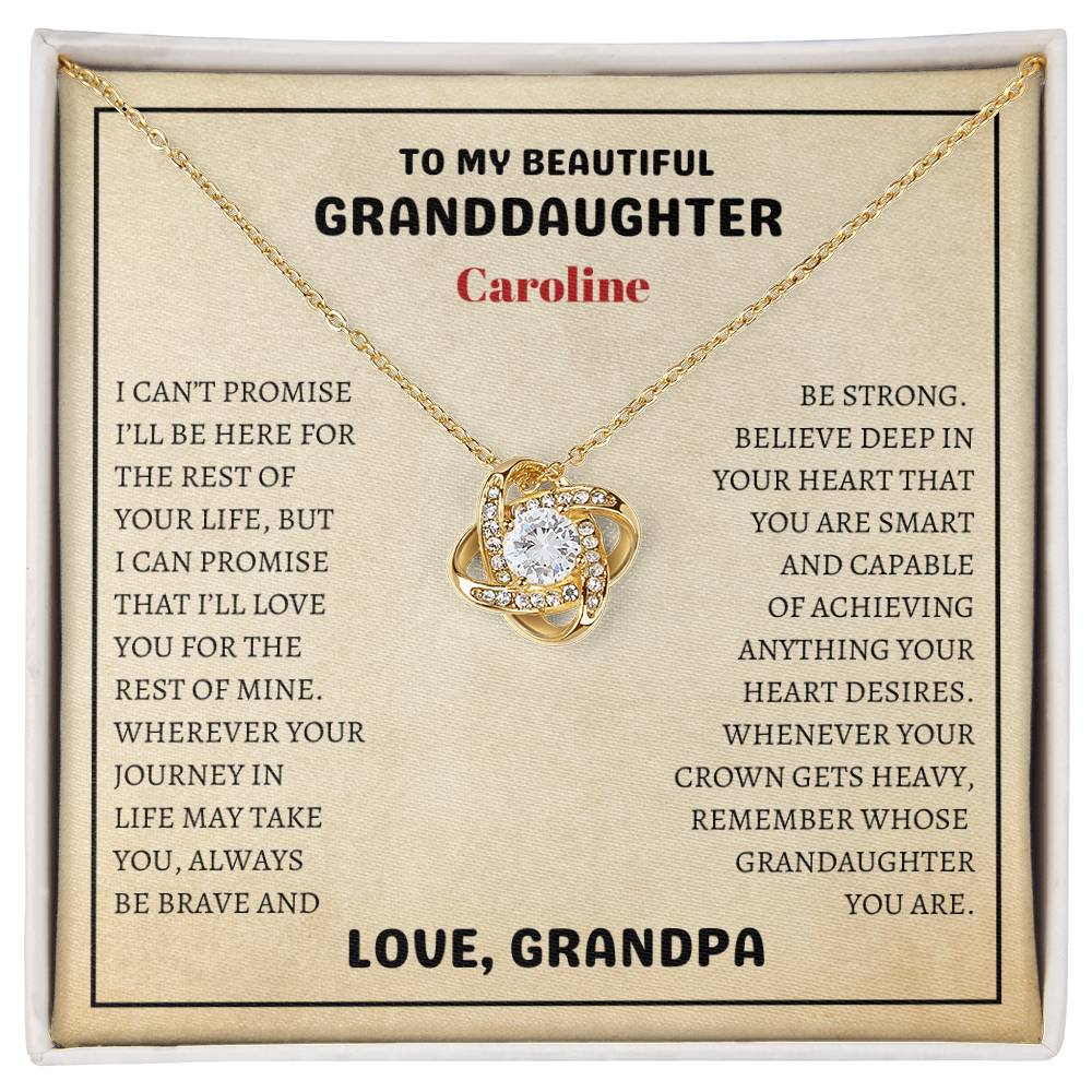 Granddaughter Necklace Gift - Love Knot Surprise