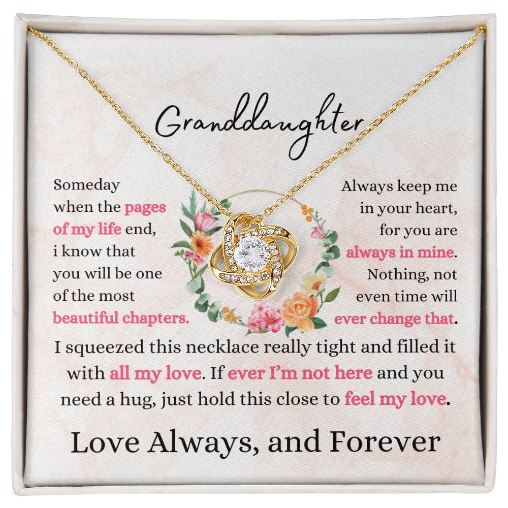 Granddaughter - Pages of My Life Loveknot Necklace