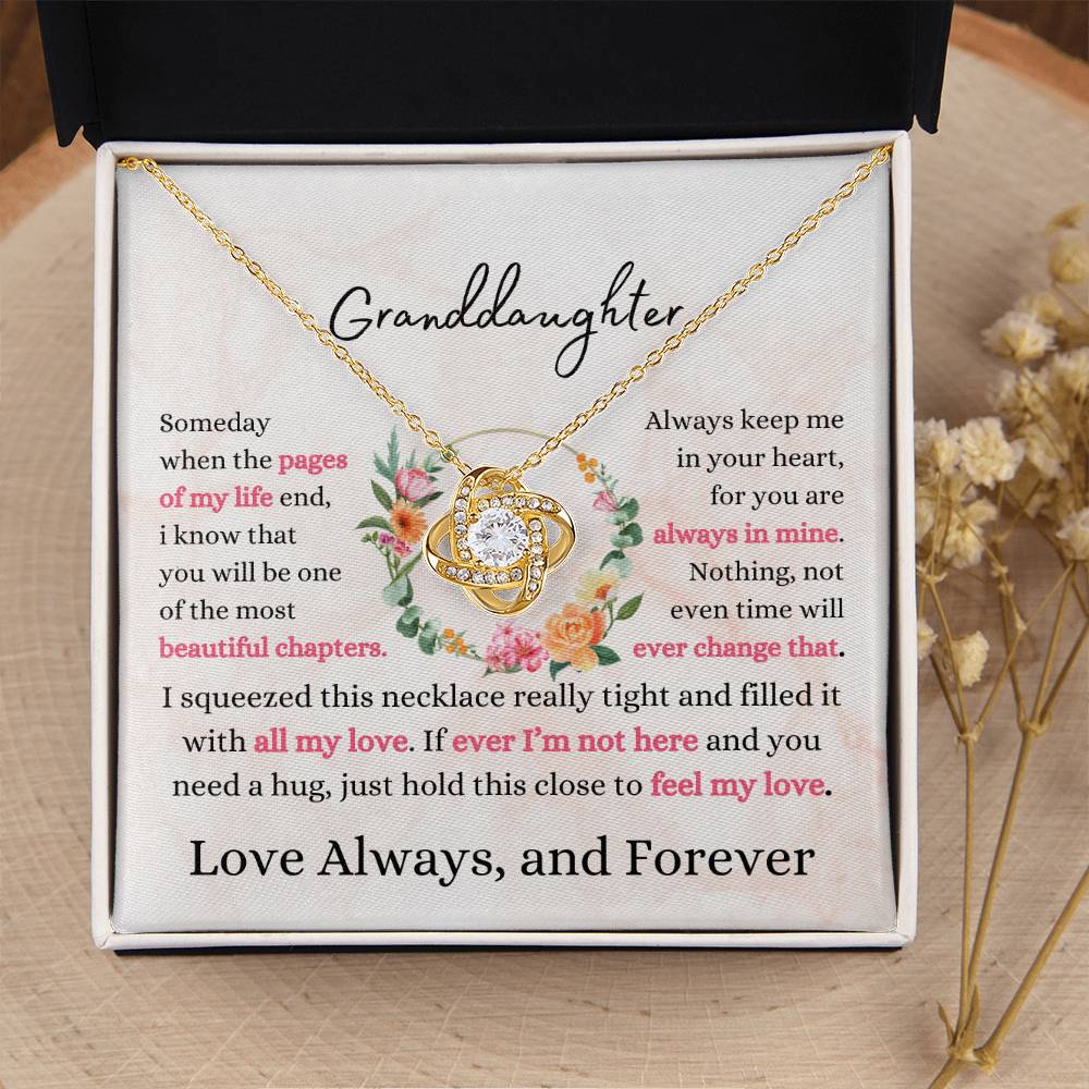 Granddaughter - Pages of My Life Loveknot Necklace