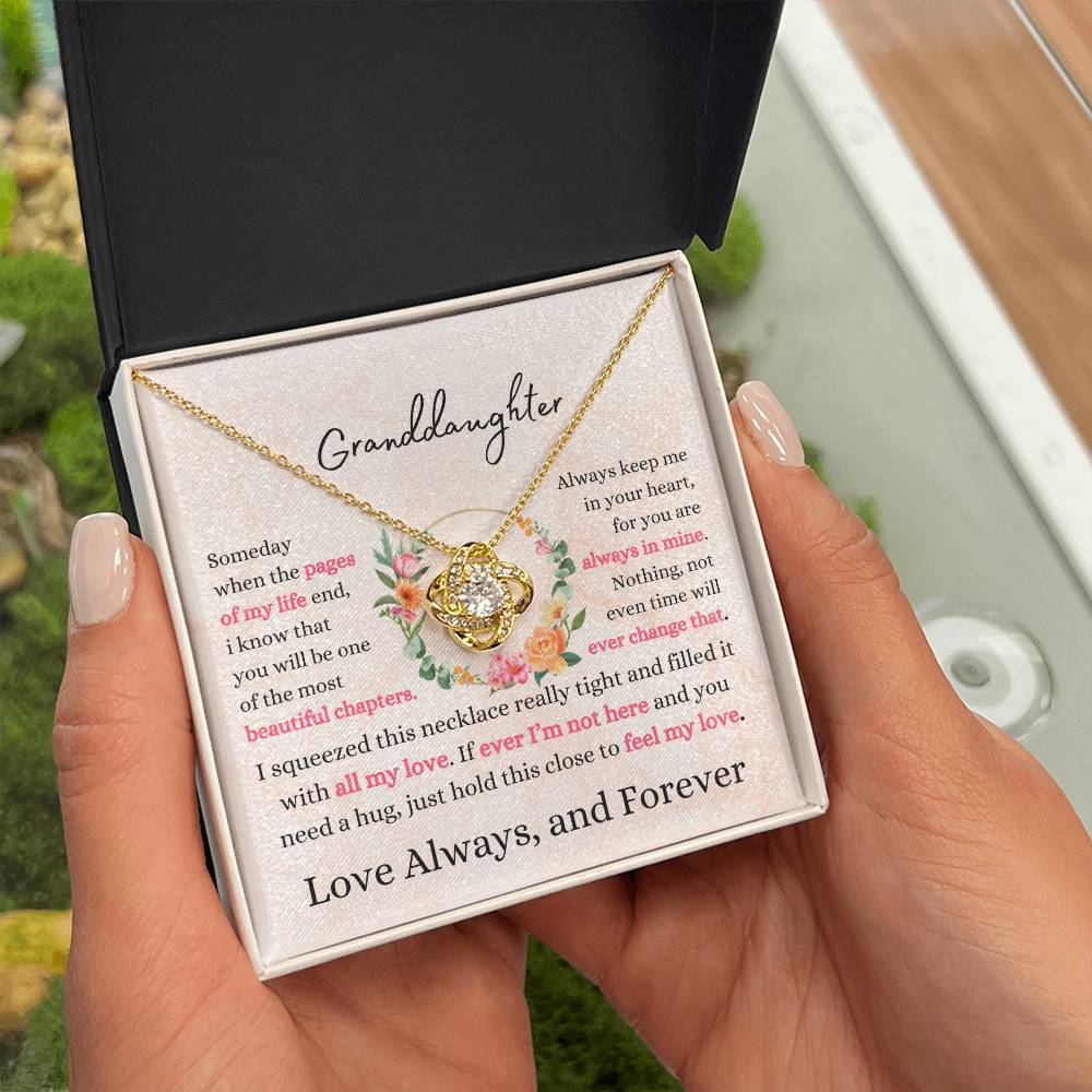 Granddaughter - Pages of My Life Loveknot Necklace