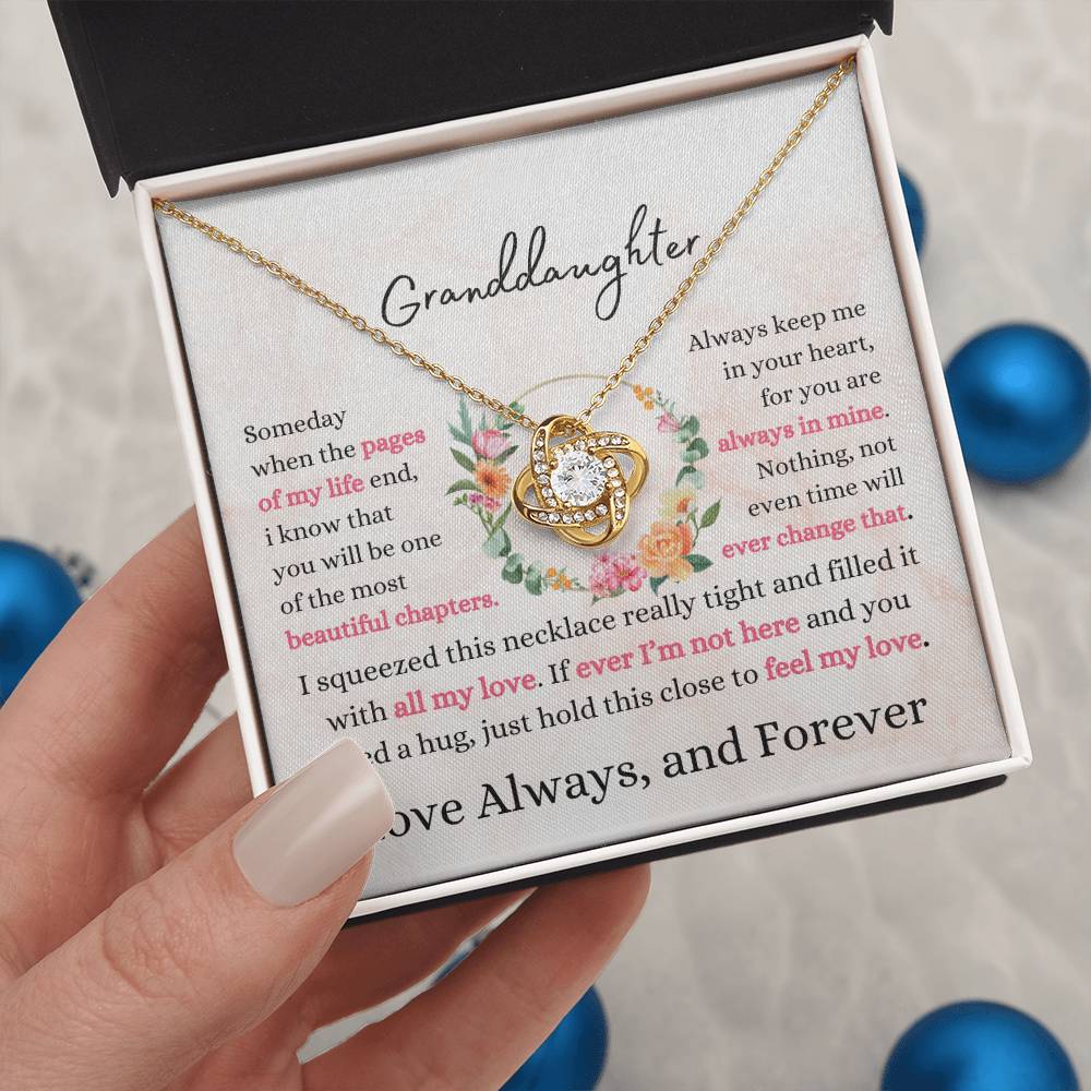 Granddaughter - Pages of My Life Loveknot Necklace