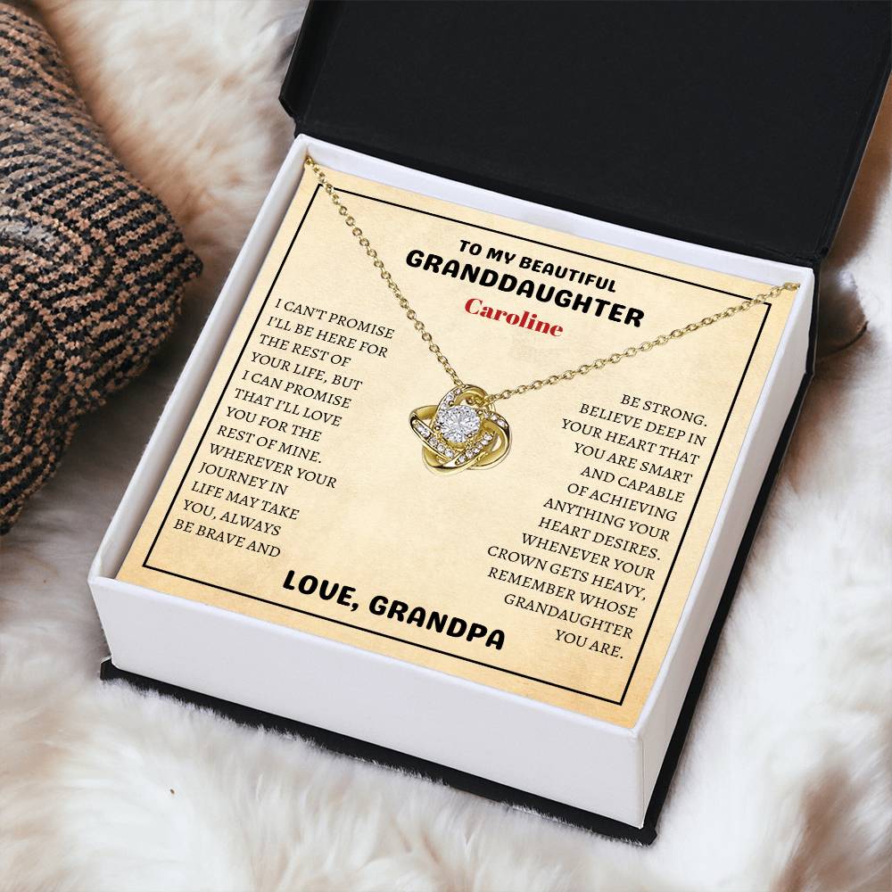 Granddaughter Necklace Gift - Love Knot Surprise