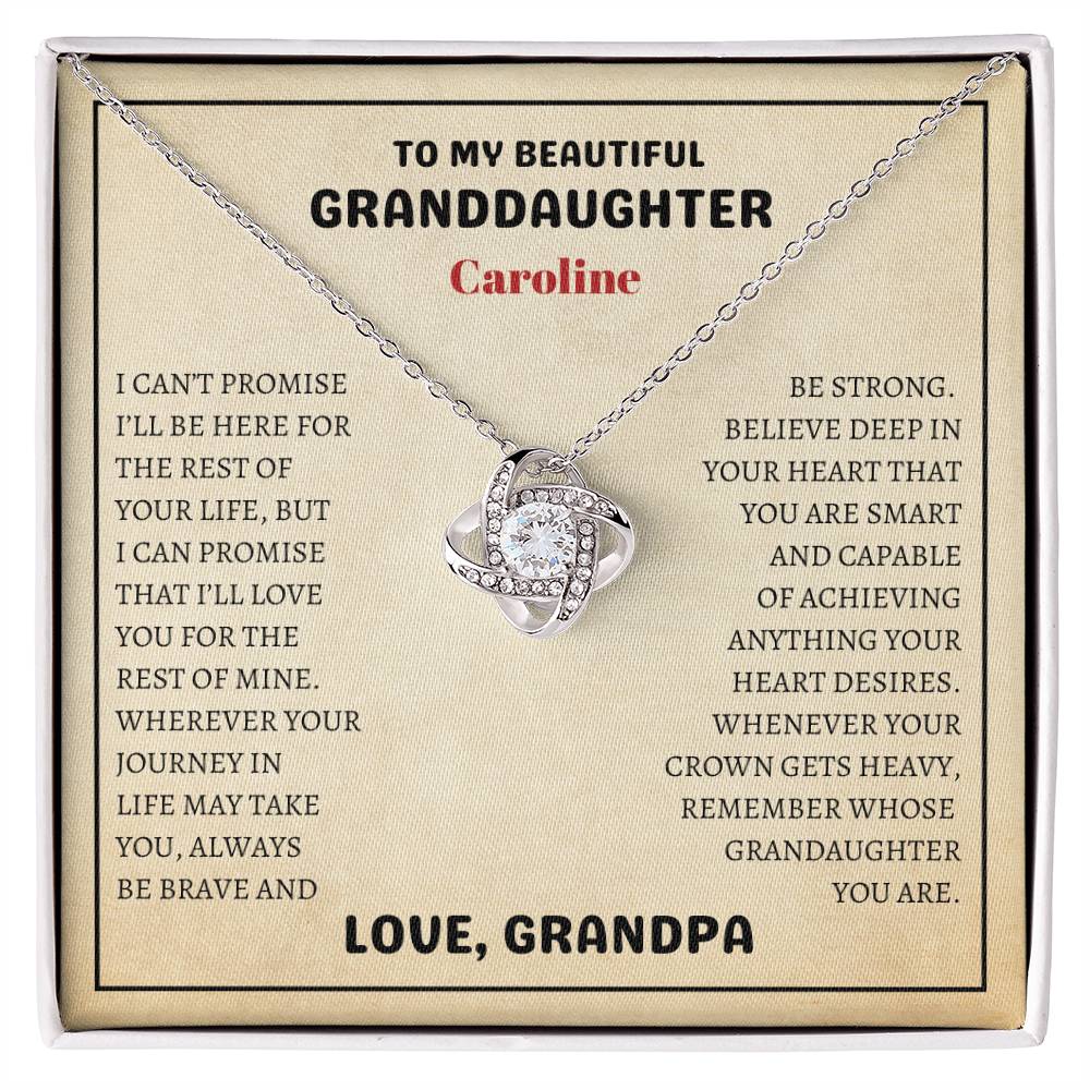 Granddaughter Necklace Gift - Love Knot Surprise