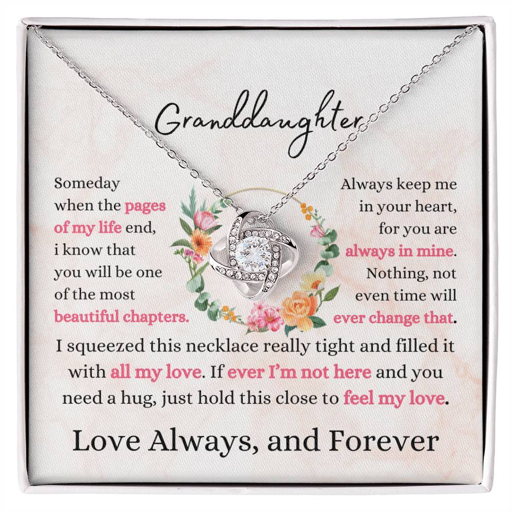 Granddaughter - Pages of My Life Loveknot Necklace