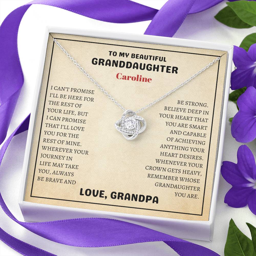 Granddaughter Necklace Gift - Love Knot Surprise