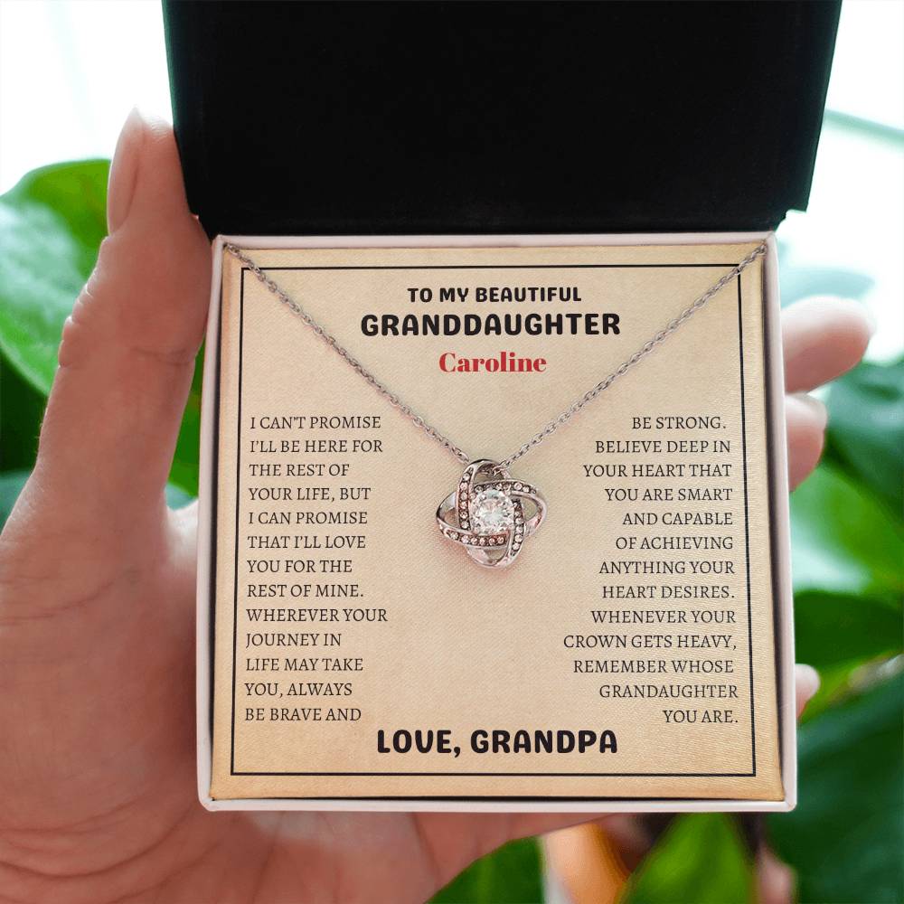 Granddaughter Necklace Gift - Love Knot Surprise