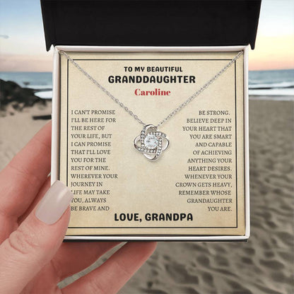 Granddaughter Necklace Gift - Love Knot Surprise