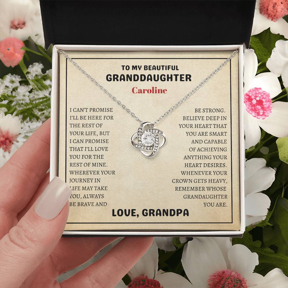 Granddaughter Necklace Gift - Love Knot Surprise