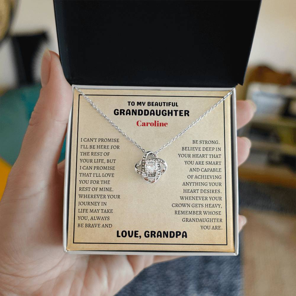 Granddaughter Necklace Gift - Love Knot Surprise