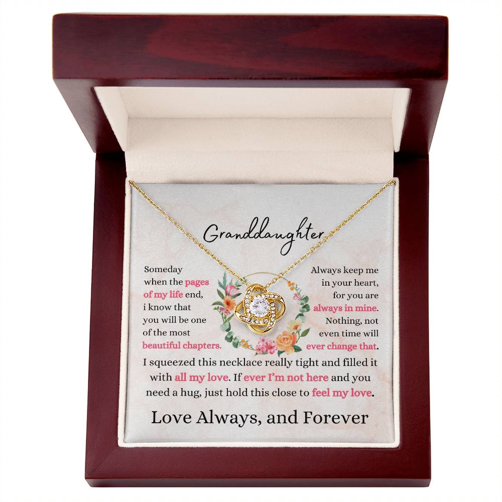 Granddaughter - Pages of My Life Loveknot Necklace