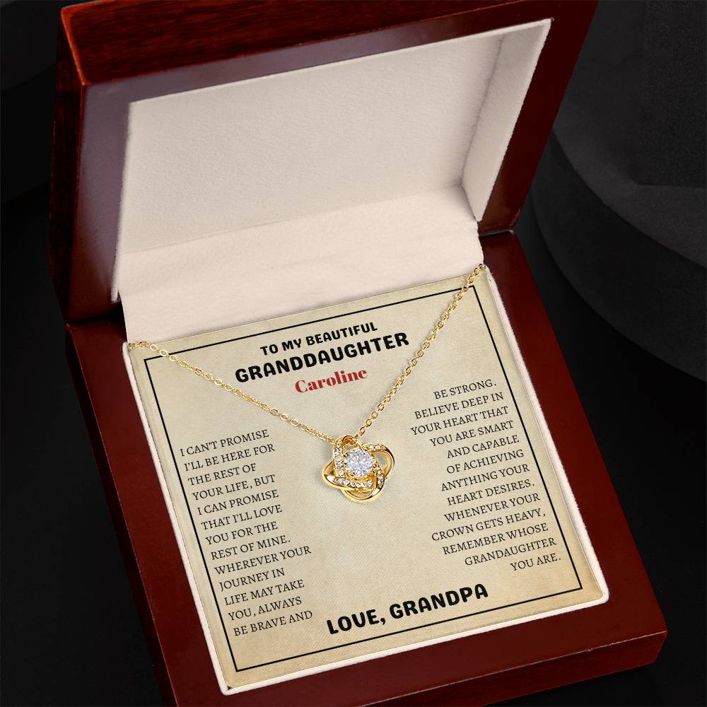 Granddaughter Necklace Gift - Love Knot Surprise