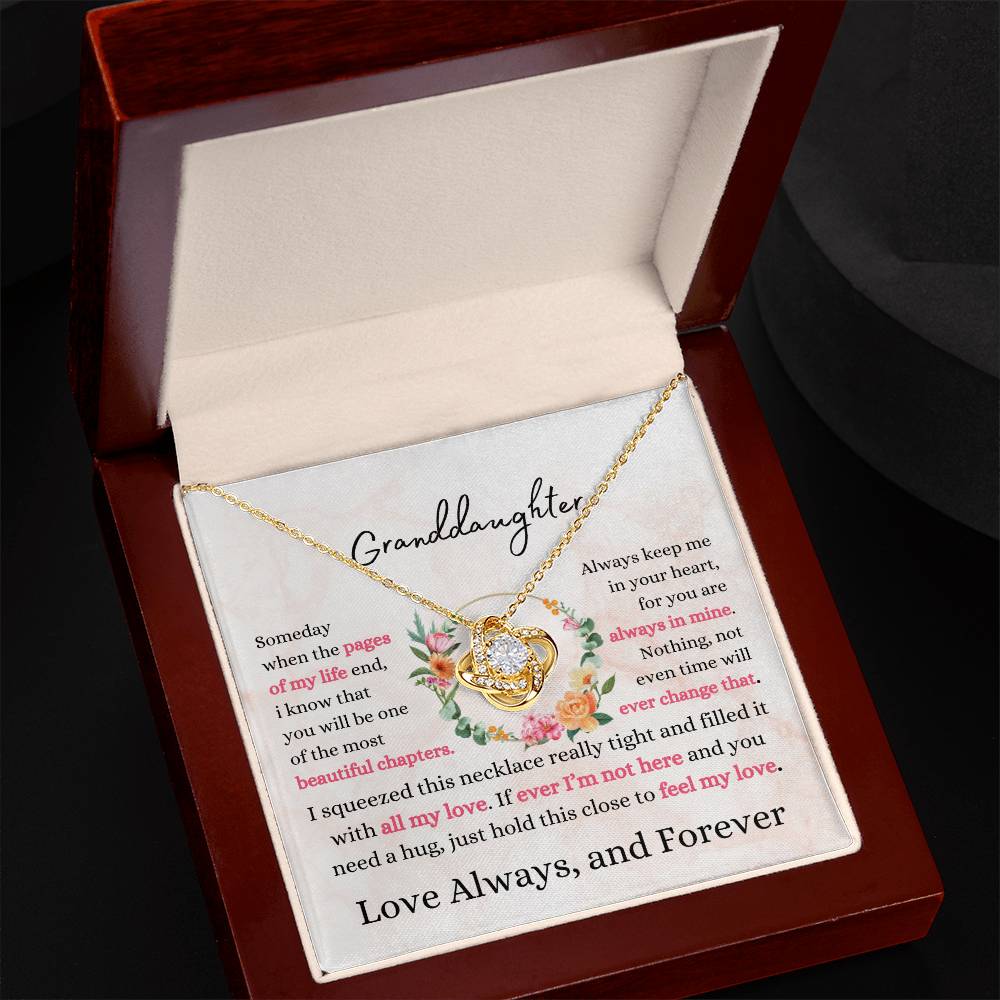 Granddaughter - Pages of My Life Loveknot Necklace