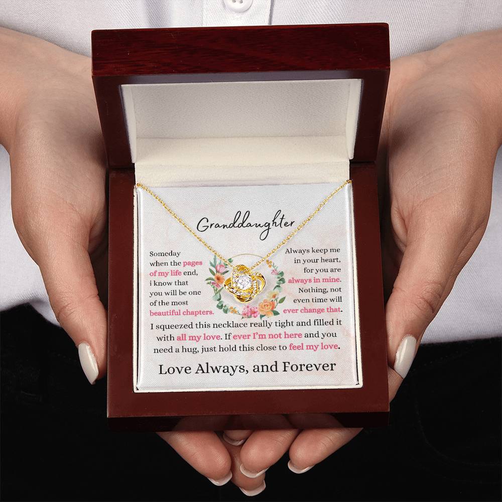 Granddaughter - Pages of My Life Loveknot Necklace