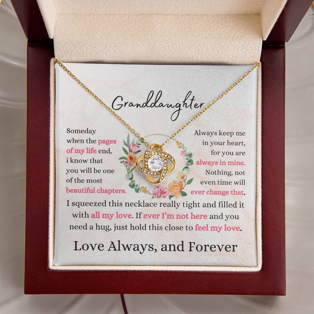 Granddaughter - Pages of My Life Loveknot Necklace