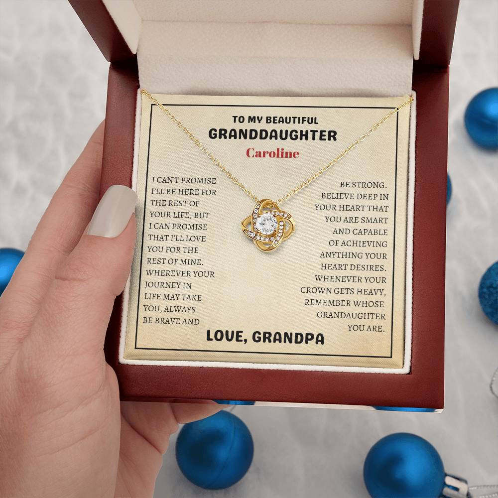 Granddaughter Necklace Gift - Love Knot Surprise