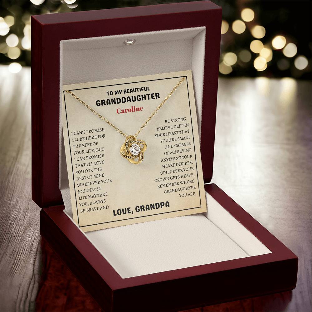 Granddaughter Necklace Gift - Love Knot Surprise