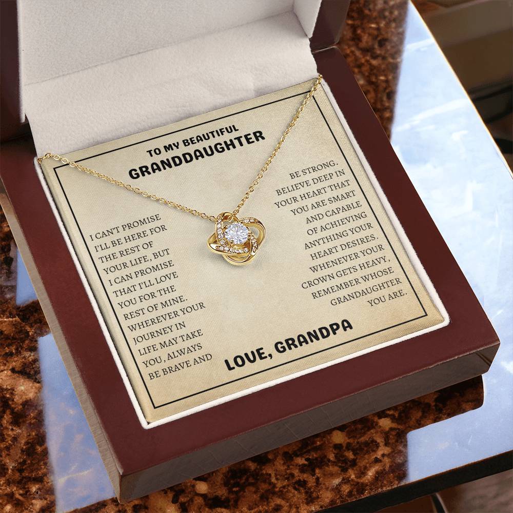 Granddaughter Necklace Gift - Love Knot Surprise