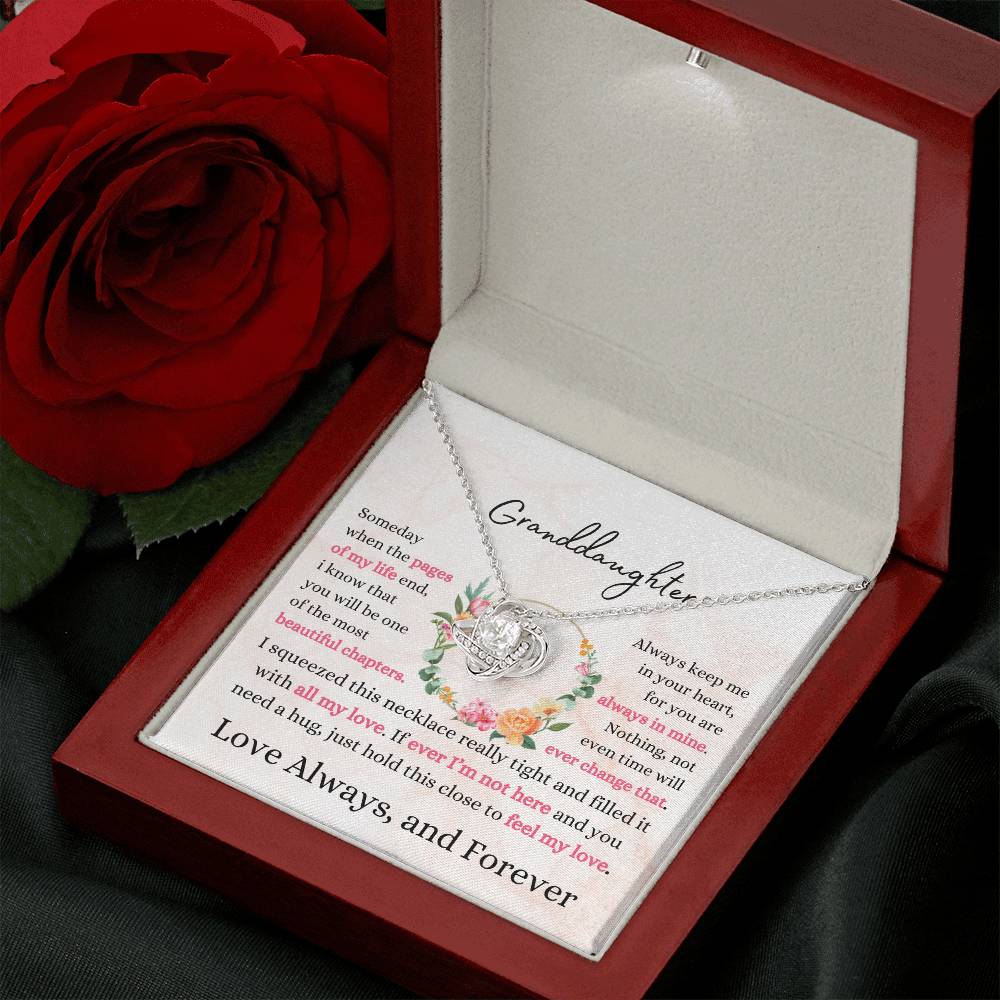 Granddaughter - Pages of My Life Loveknot Necklace