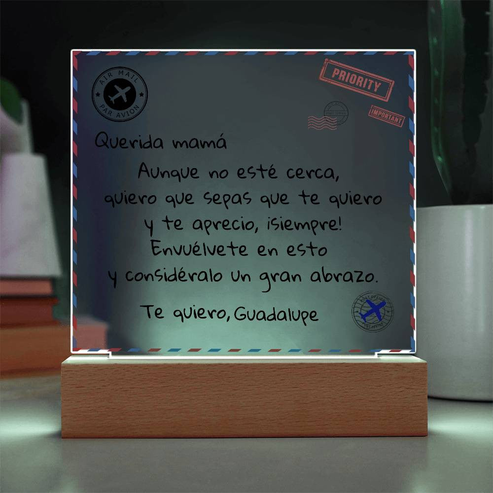 Carta a Querida mamá Cuadro Acrilico | Regalo Personalizado