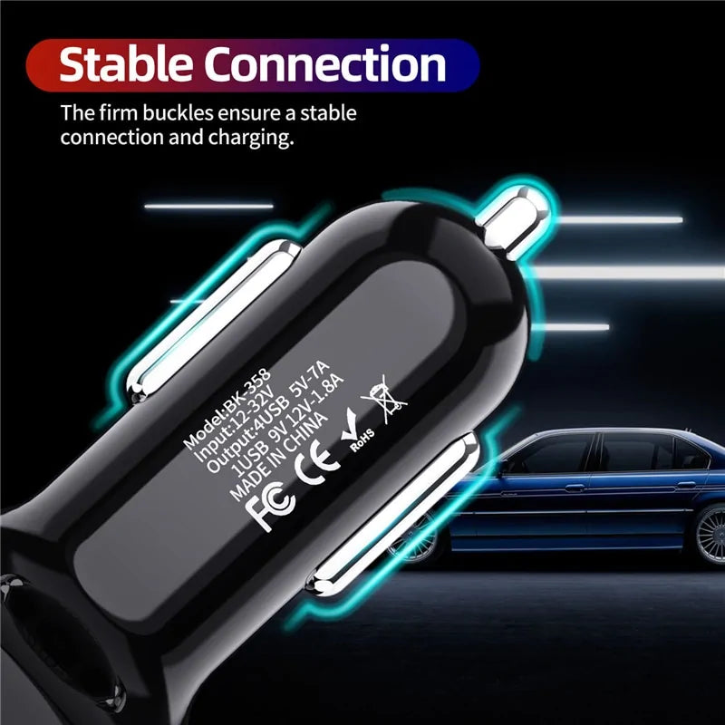 USLION 4-Port USB Car Charger: Quick 48W Charging